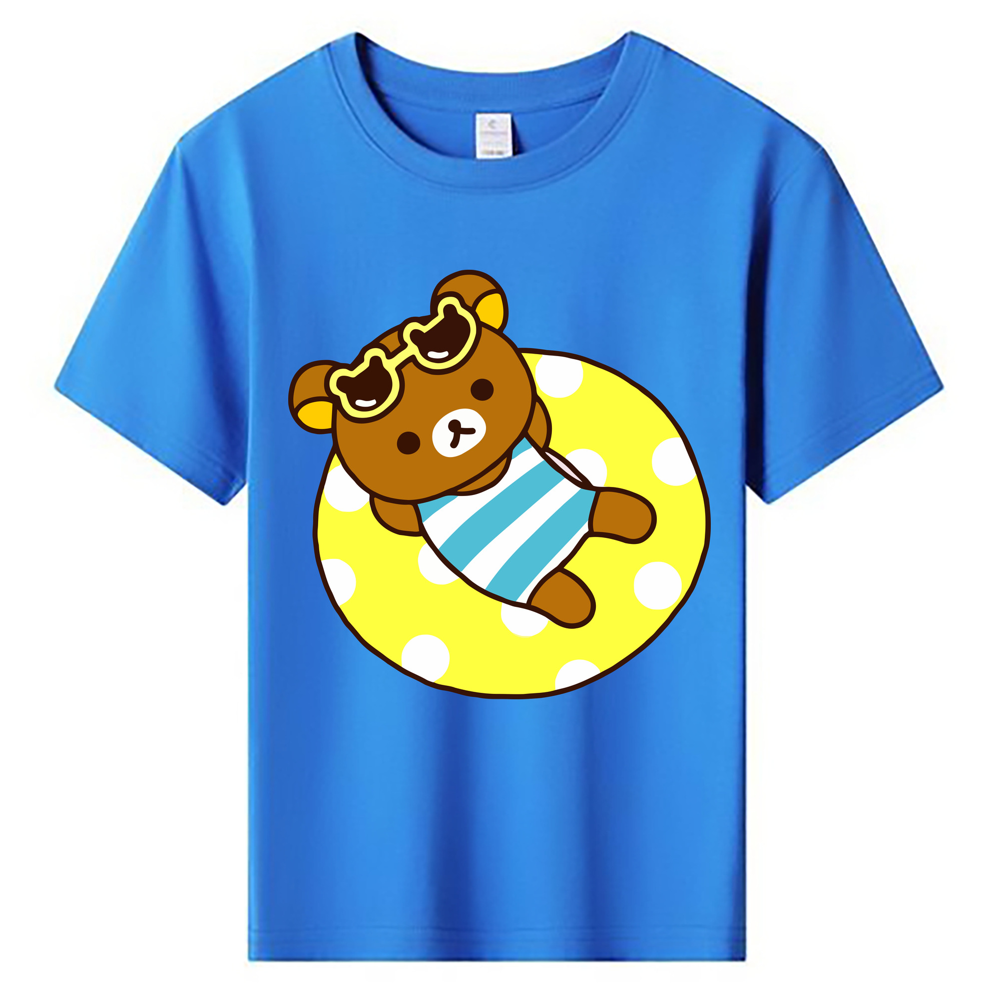 （画像用） リラックマ リラックマ キイロイトリ Rilakkuma Korilakkuma Kiiroitori 綿100％キッズTシャツ（フロントプリント）